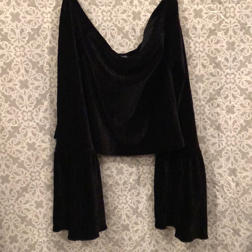 Black Strapless Long Sleeve